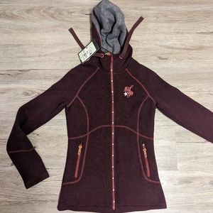 NWT Maloja 100% Merino wool full-zip hoodie, xs